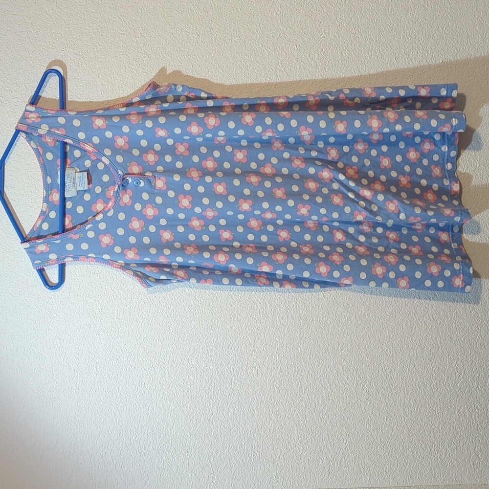 Ashley Taylor Sleepwear Sleeveless Gown Women Medium blue white pink